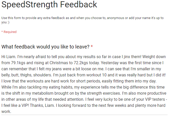 SpeedStrength Feedback
